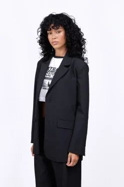 Vestes & Surchemises*Gertrude Blazer Droit Coupe Droite Camelia Black