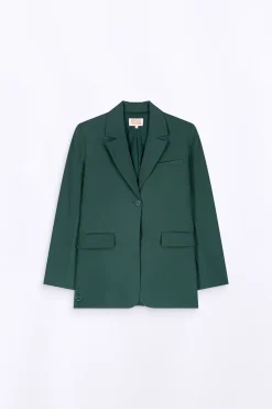 Vestes & Surchemises*Gertrude Blazer Droit Coupe Droite Camelia Dark Green
