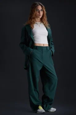 Vestes & Surchemises*Gertrude Blazer Droit Coupe Droite Camelia Dark Green