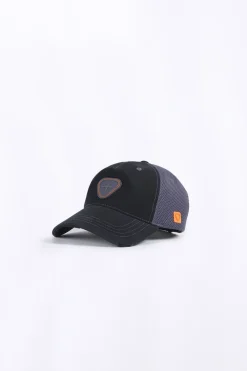 Casquettes*Gertrude Casquette Effet Use Avec Logo En Silicone Billy Vintage Black