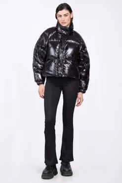 Doudounes Courtes*Gertrude Doudoune Bouffante En Nylon Brillant Emmanuelle Bright Black