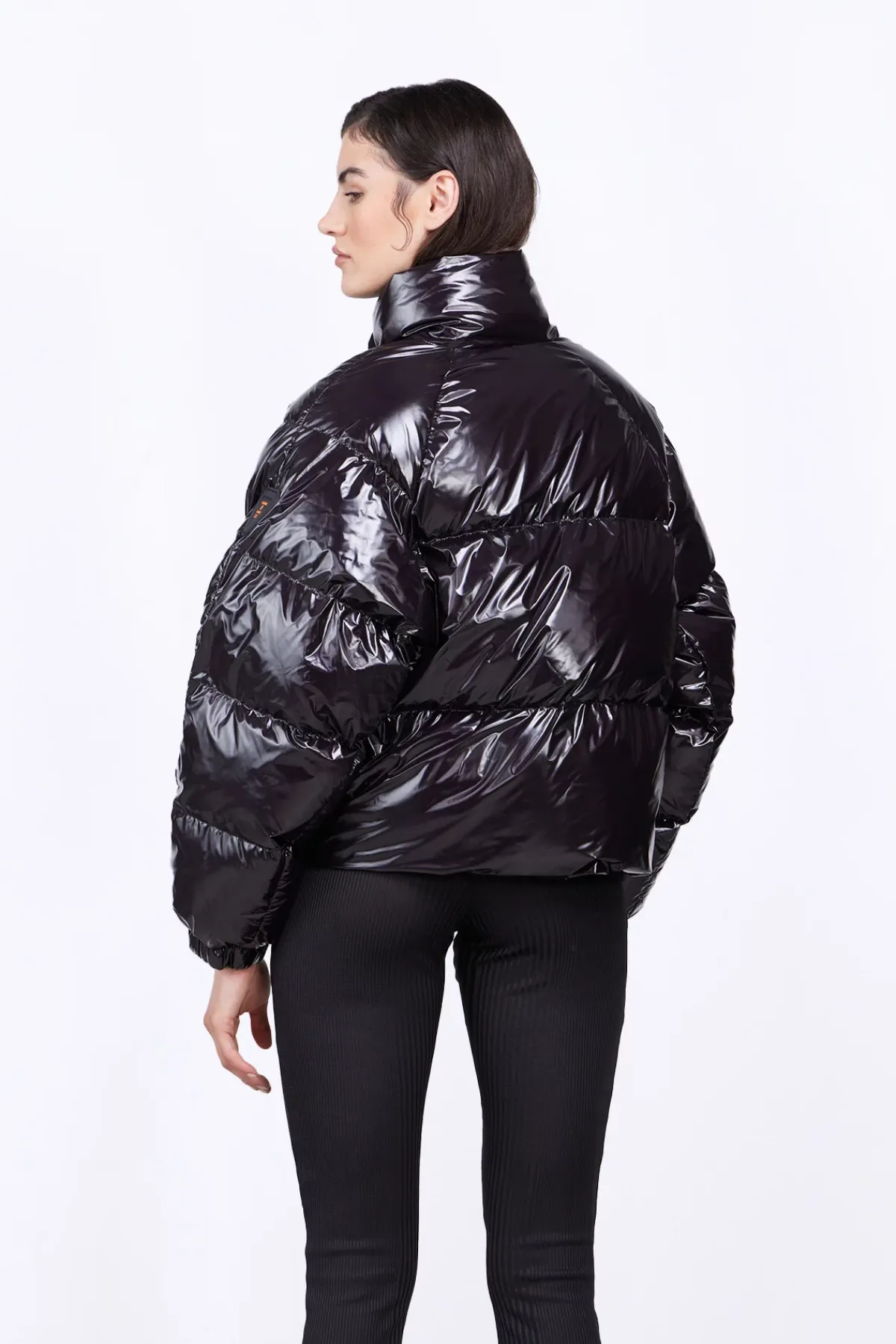 Doudounes Courtes*Gertrude Doudoune Bouffante En Nylon Brillant Emmanuelle Bright Black