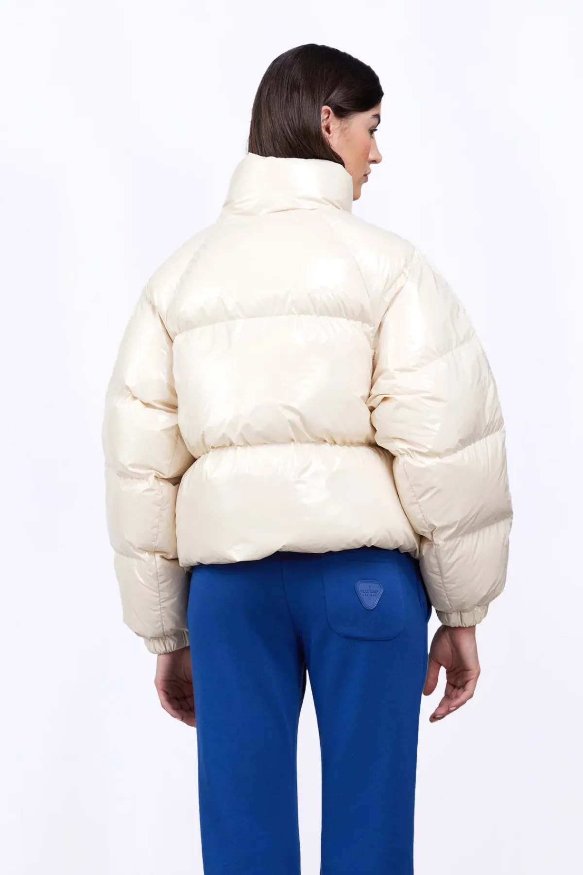 Doudounes Courtes*Gertrude Doudoune Bouffante En Nylon Brillant Emmanuelle Bright Ecru