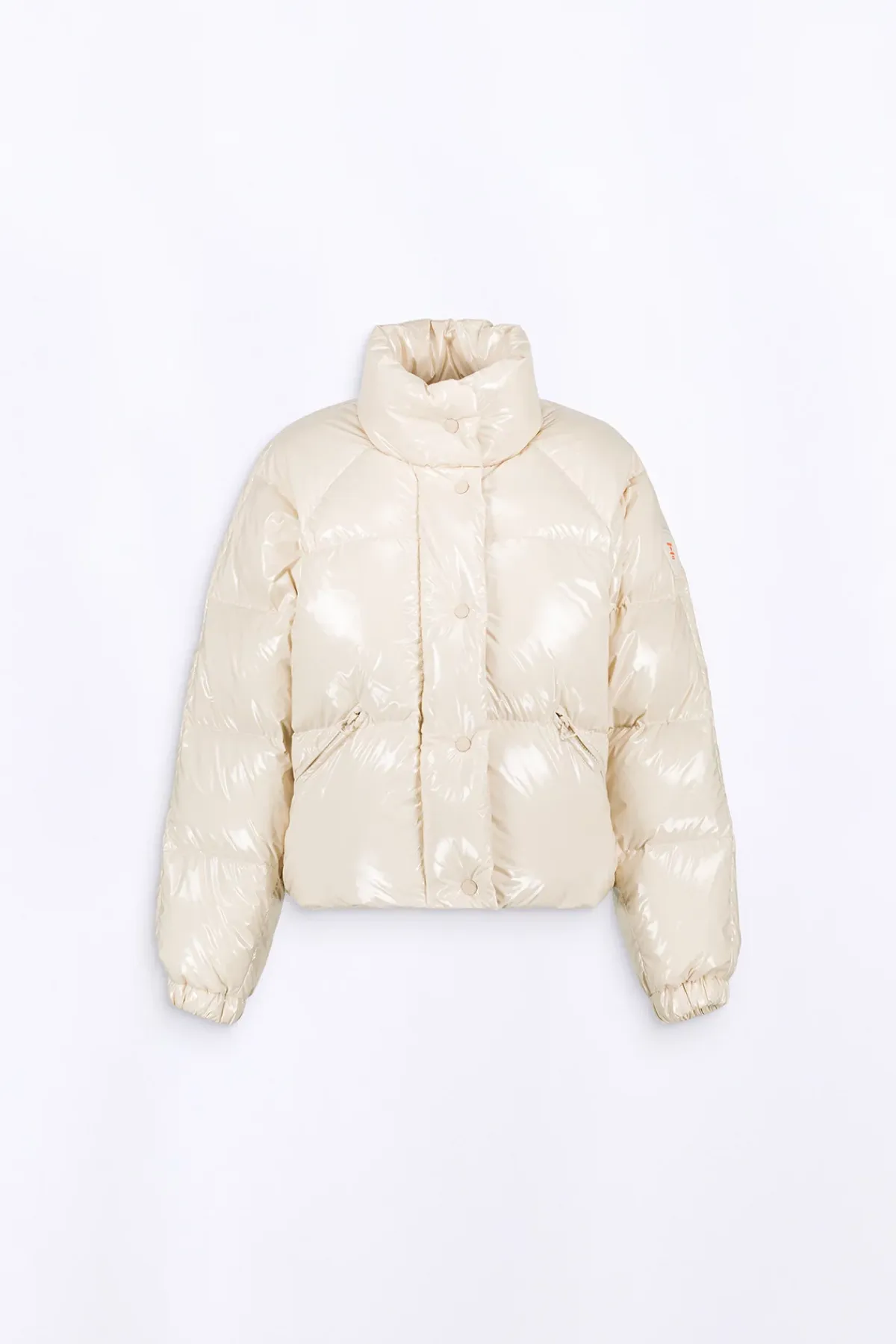 Doudounes Courtes*Gertrude Doudoune Bouffante En Nylon Brillant Emmanuelle Bright Ecru
