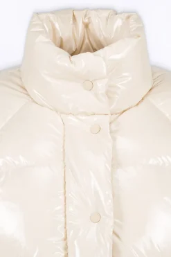 Doudounes Courtes*Gertrude Doudoune Bouffante En Nylon Brillant Emmanuelle Bright Ecru