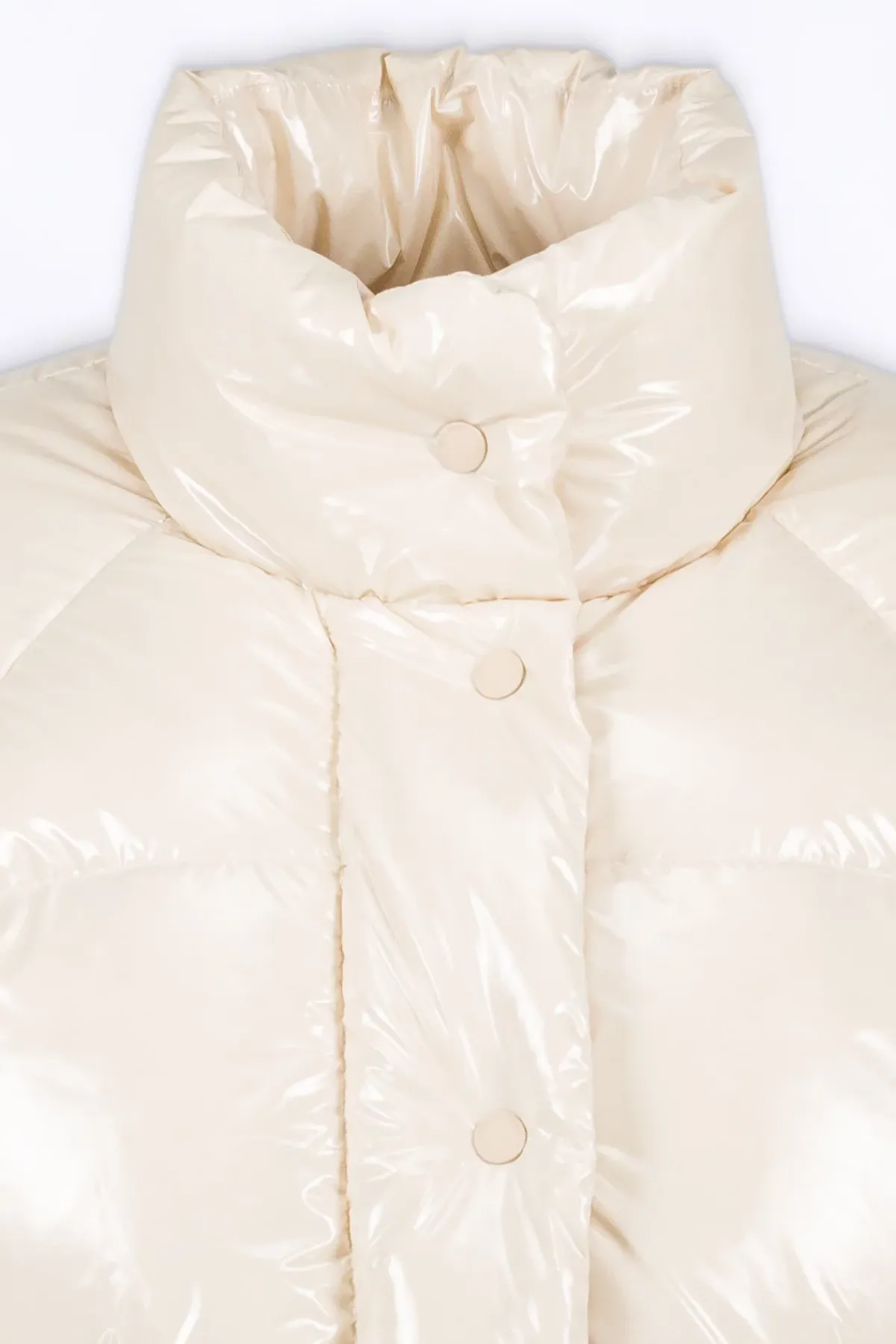 Doudounes Courtes*Gertrude Doudoune Bouffante En Nylon Brillant Emmanuelle Bright Ecru
