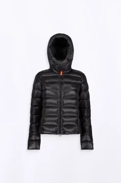 Doudounes Courtes*Gertrude Doudoune Legere Ajustee En Nylon Brillant France Glossy Black