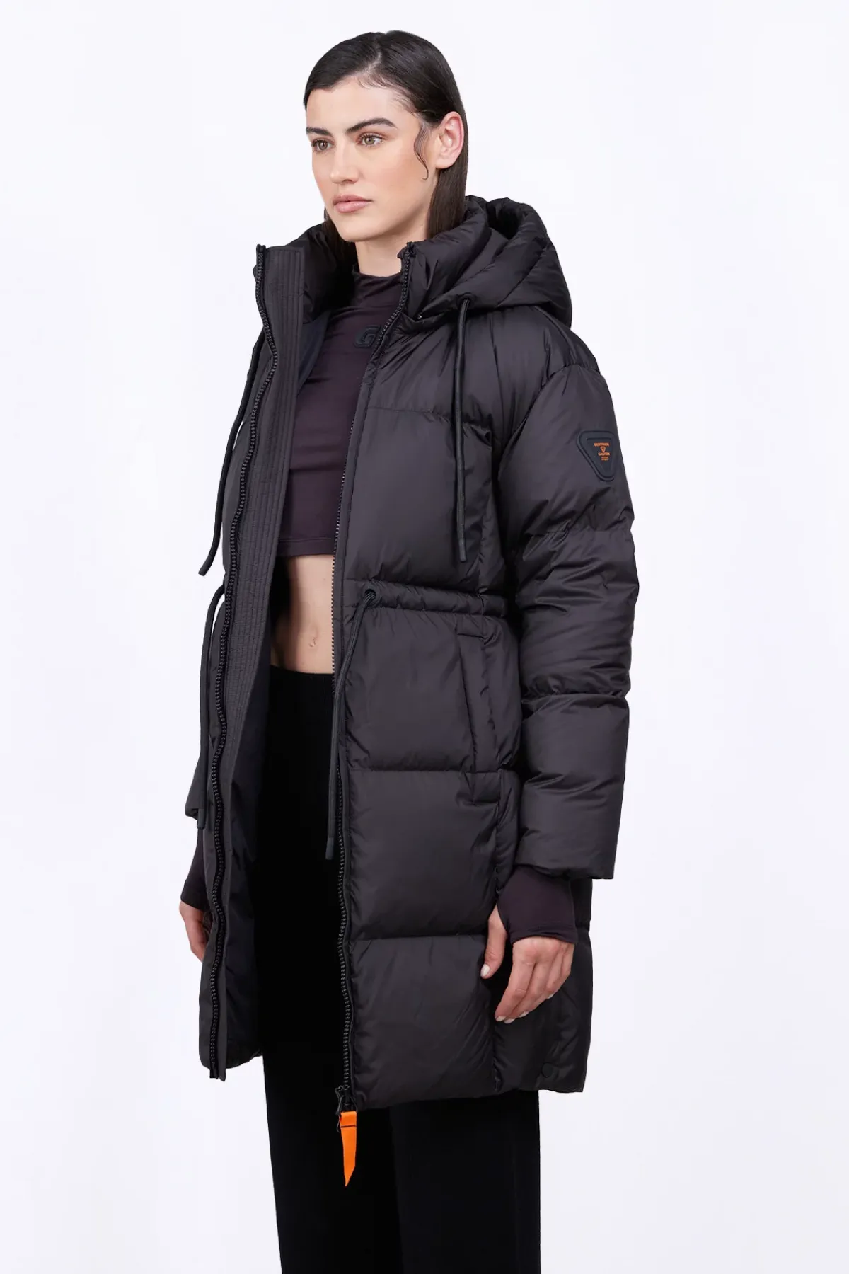 Doudounes Longues*Gertrude Doudoune Mi-Longue Droite Resserable A La Taille Tamara Black