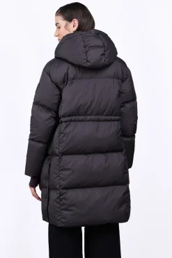 Doudounes Longues*Gertrude Doudoune Mi-Longue Droite Resserable A La Taille Tamara Black