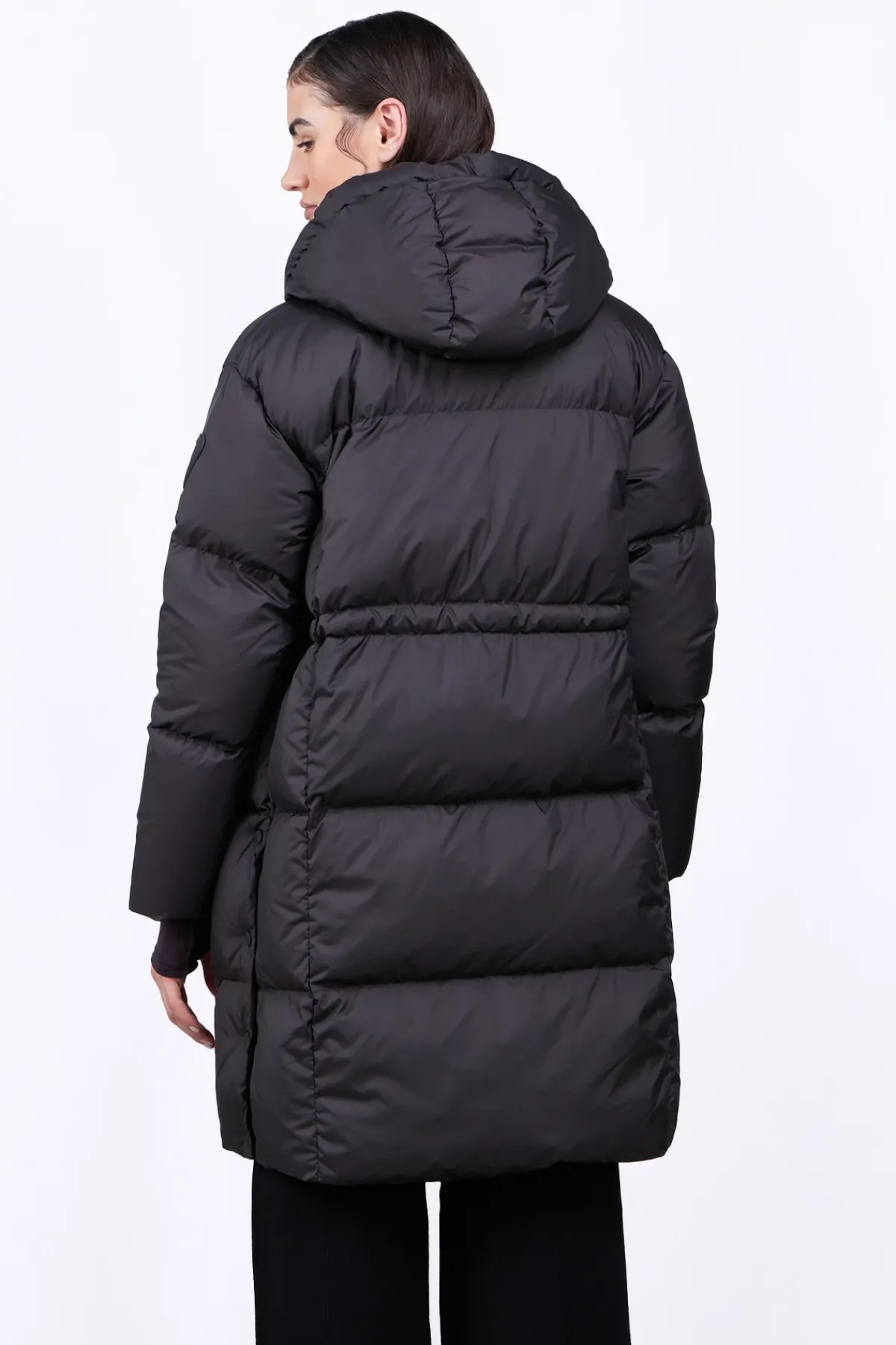 Doudounes Longues*Gertrude Doudoune Mi-Longue Droite Resserable A La Taille Tamara Black