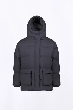 Doudounes Longues*Gertrude Doudoune Oversize Unisexe Mate Manie Texture Black