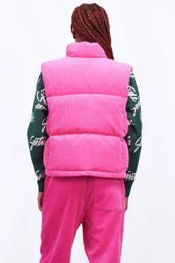 Doudounes Courtes*Gertrude Doudoune Puffy En Velours Cotele Galinette Velvet Magenta