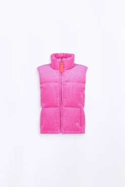 Doudounes Courtes*Gertrude Doudoune Puffy En Velours Cotele Galinette Velvet Magenta