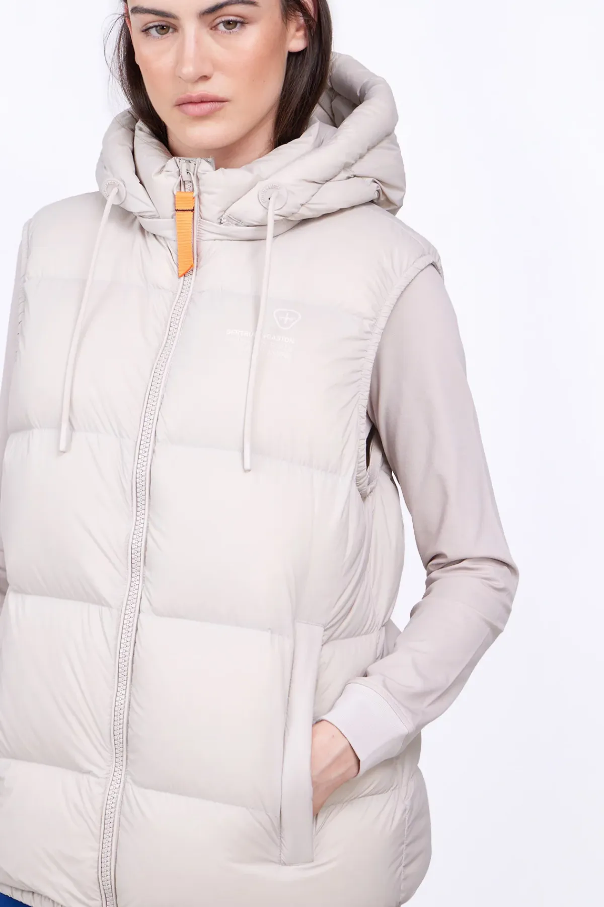 Doudounes Courtes*Gertrude Doudoune Sans Manche En Nylon Cesar Mat Ciment