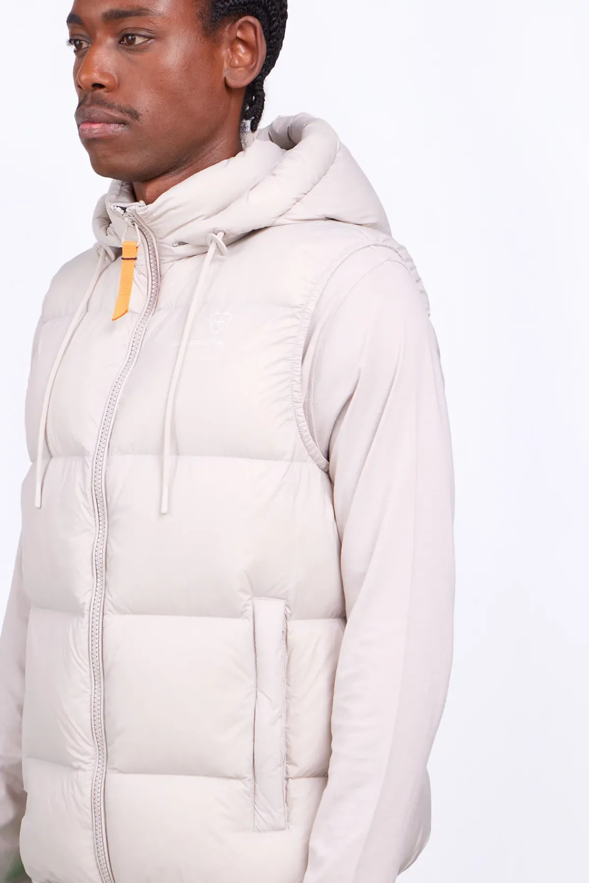 Doudounes Courtes*Gertrude Doudoune Sans Manche En Nylon Cesar Mat Ciment