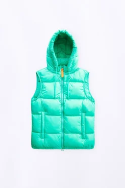Doudounes Courtes*Gertrude Doudoune Sans Manche En Nylon Cesar Mat Opaline