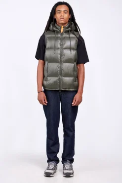 Doudounes Courtes*Gertrude Doudoune Sans Manches En Nylon Brillant Cesar Kaki
