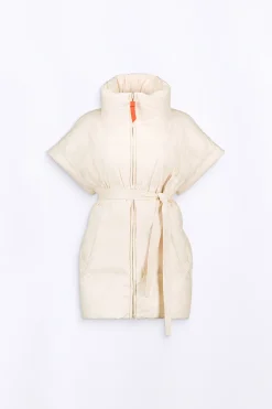 Doudounes Longues*Gertrude Doudoune Sans Manches Oversize En Nylon Ripstop Gaia Ecru