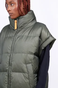 Doudounes Longues*Gertrude Doudoune Sans Manches Oversize En Nylon Ripstop Gaia Kaki
