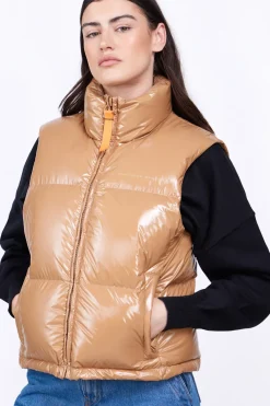 Doudounes Courtes*Gertrude Doudoune Sans Manches Puffy Matiere Glossy Galinette Liege