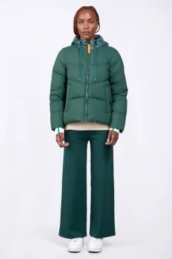 Doudounes Courtes*Gertrude Doudoune Texturee Coupe Trapeze Leslie Dark Green