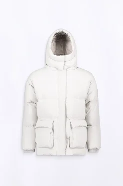 Doudounes Longues*Gertrude Doudoune Unisexe En Nylon Ripstop Epais Manie Wide Ciment