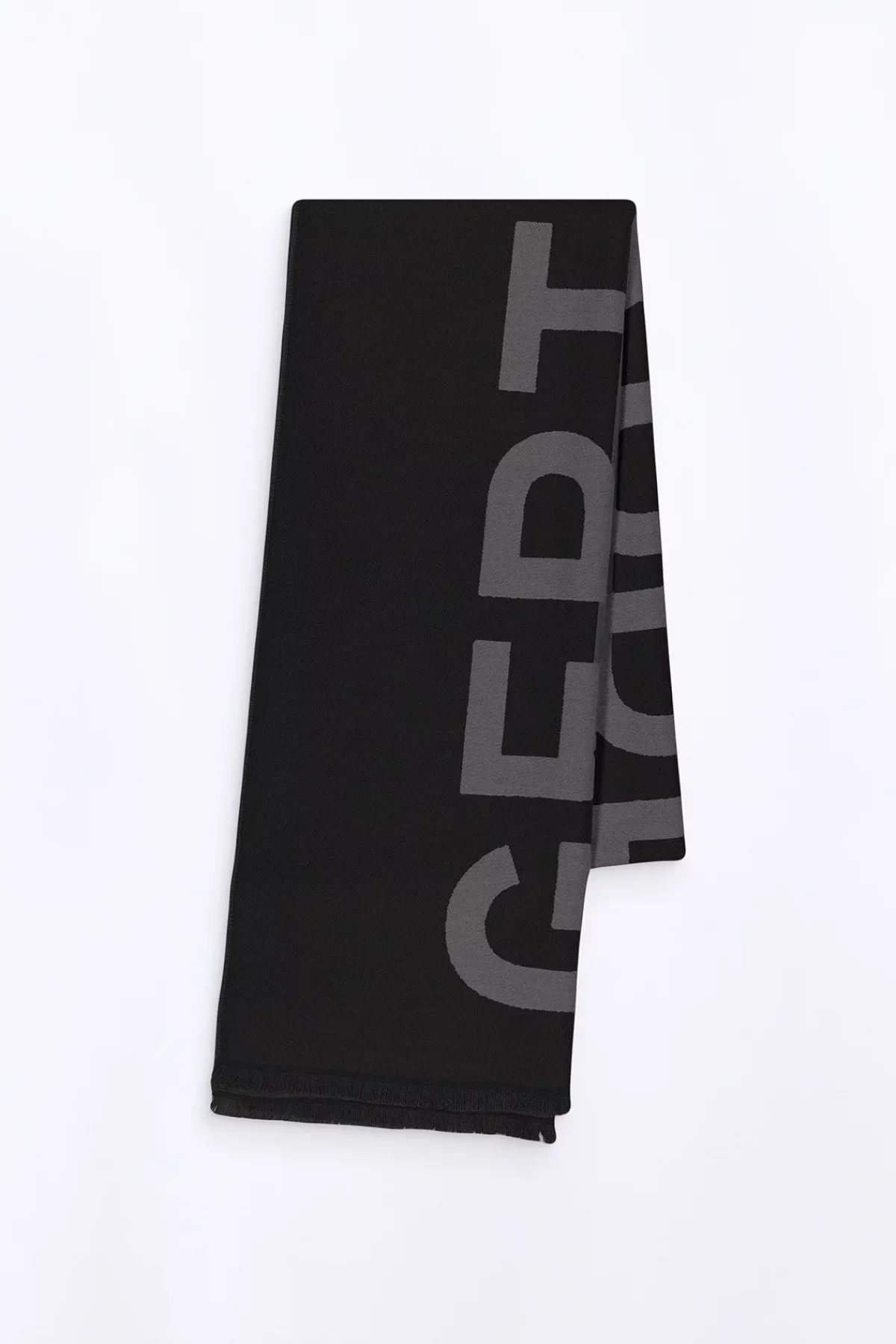 Echarpes & Gants*Gertrude Echarpe Unisexe En Maille Jacquard Bicolore Mathilde Black