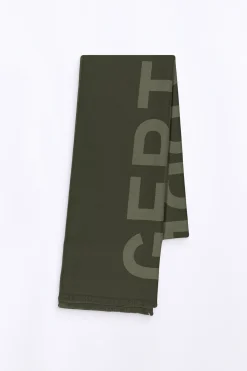 Echarpes & Gants*Gertrude Echarpe Unisexe En Maille Jacquard Bicolore Mathilde Kaki