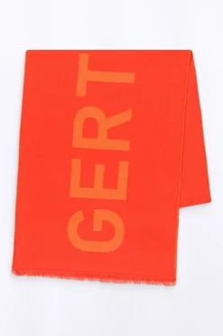 Echarpes & Gants*Gertrude Echarpe Unisexe En Maille Jacquard Bicolore Mathilde Orange
