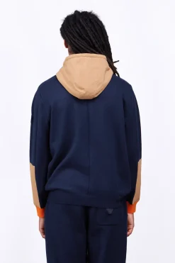 Gilets*Gertrude Gilet Bi-Matiere A Capuche Ken Night