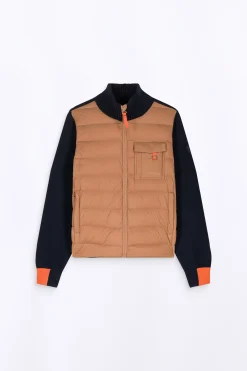 Gilets*Gertrude Gilet Bi-Matiere Col Cheminee Laurenzo Liege