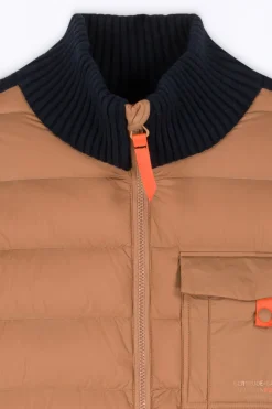 Gilets*Gertrude Gilet Bi-Matiere Col Cheminee Laurenzo Liege