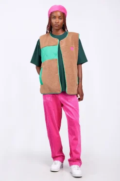 Vestes & Surchemises*Gertrude Gilet Sans Manches Reversible Desiree Absinthe