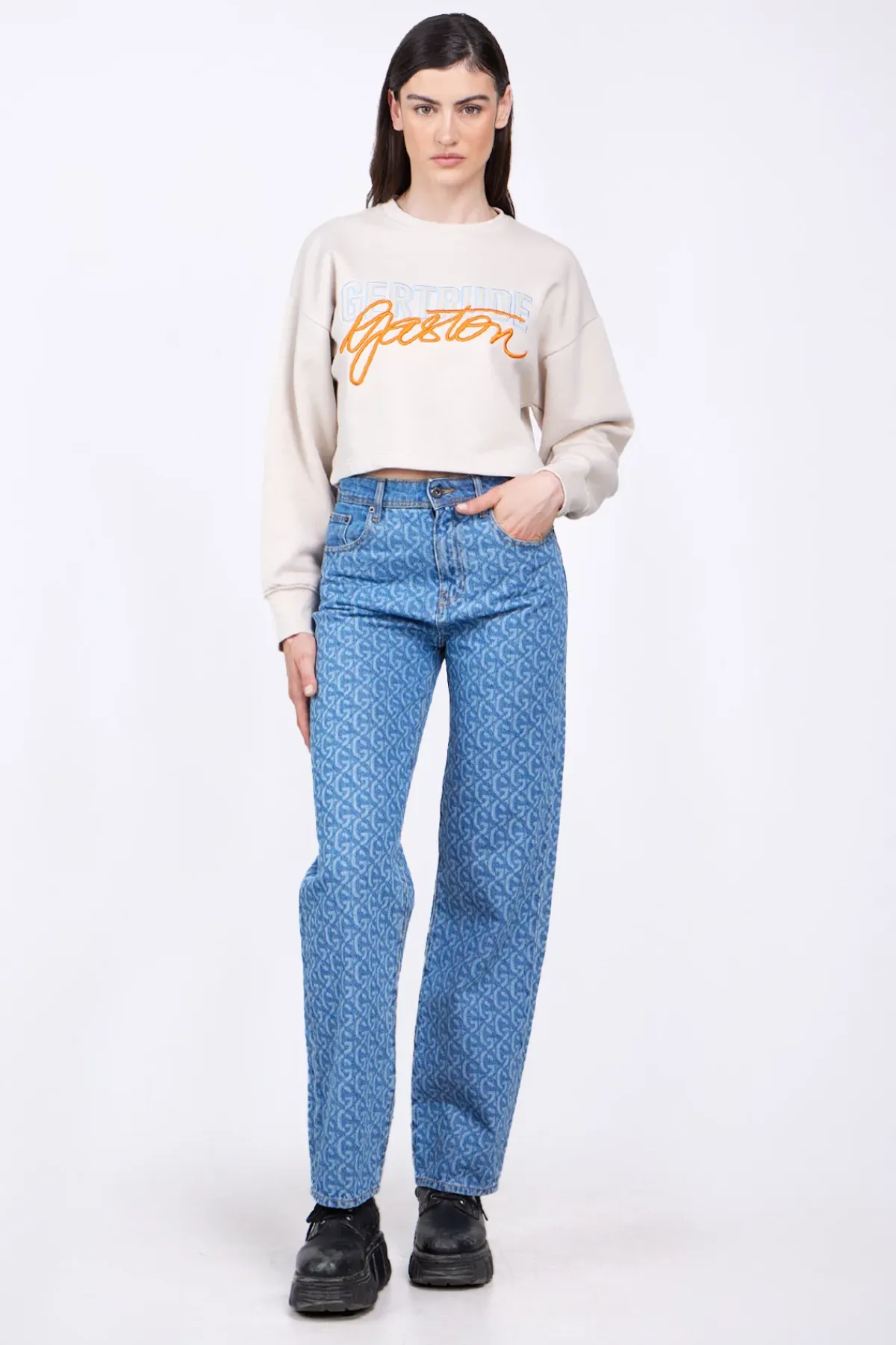 Pantalons*Gertrude Jeans Boyfriend Taille Haute Monogramme Stella 6 Month