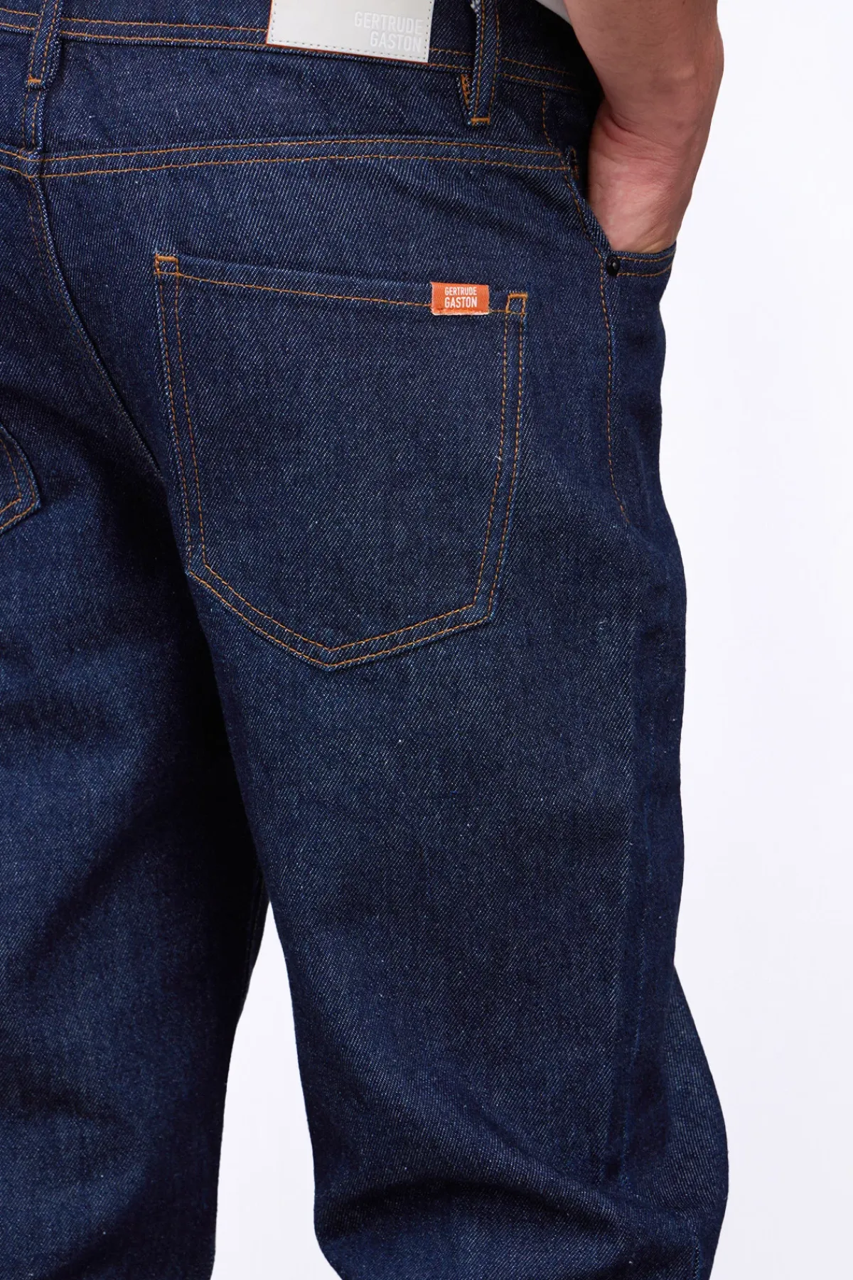 Pantalons*Gertrude Jeans Coupe Droite Double Delavage James Brut