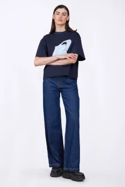 Pantalons*Gertrude Jeans Fare Taille Haute Double Delavage Vivienne Brut
