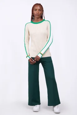 Pantalons*Gertrude Pantalon Ample En Maille Annie Dark Green