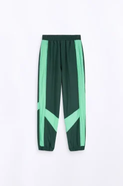 Pantalons*Gertrude Pantalon De Jogging Ample Bi-Matiere Elvis Dark Green