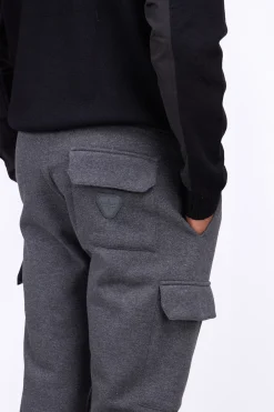 Pantalons*Gertrude Pantalon De Jogging Homme Poches Cargo Mario Charcoal Chine