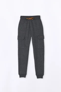 Pantalons*Gertrude Pantalon De Jogging Homme Poches Cargo Mario Charcoal Chine