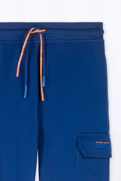 Pantalons*Gertrude Pantalon De Jogging Homme Poches Cargo Mario Worker Blue