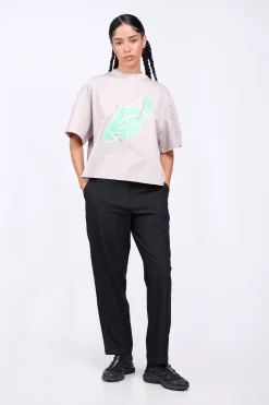 Pantalons*Gertrude Pantalon De Tailleur Stretch Coupe Droite Fleur Black