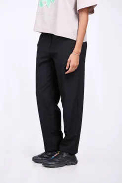 Pantalons*Gertrude Pantalon De Tailleur Stretch Coupe Droite Fleur Black