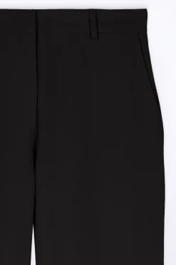 Pantalons*Gertrude Pantalon De Tailleur Stretch Coupe Droite Fleur Black