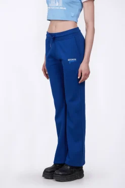 Pantalons*Gertrude Pantalon Jogging Flare Taille Haute Nanou Worker Blue