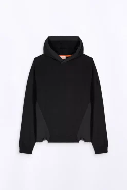 Pulls & Polos*Gertrude Pull A Capuche Bi-Matiere Nylon-Maille Yohan Black