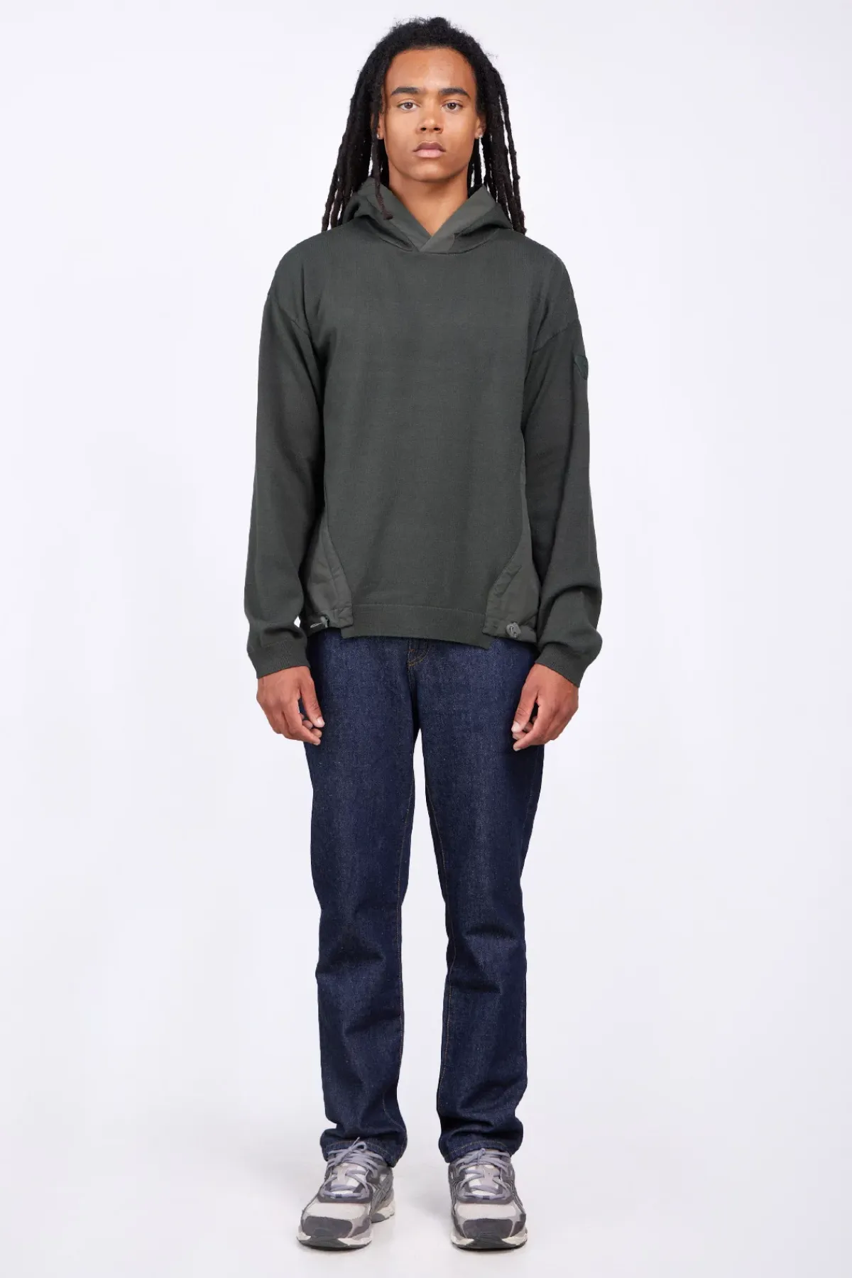 Pulls & Polos*Gertrude Pull A Capuche Bi-Matiere Nylon-Maille Yohan Kaki