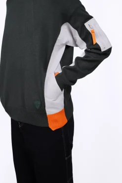 Pulls & Polos*Gertrude Pull Bombardier Bi-Matiere Aldo Kaki