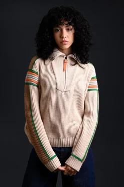 Pulls & Cardigans*Gertrude Pull Camionneur En Maille Perlee Agathe Ecru