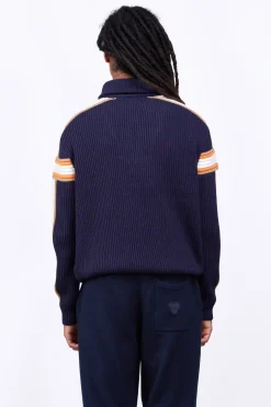 Pulls & Polos*Gertrude Pull Camionneur En Maille Perlee Bandes Contrastees Halfy Night